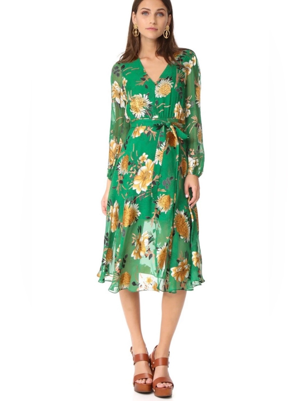 Alice + Olivia Coco Green Floral Dress